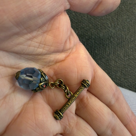 Heidi Daus Earrings Signed Swarovski Clip On Convertible Blue & Violet LIKE NEW - Picture 5 of 11